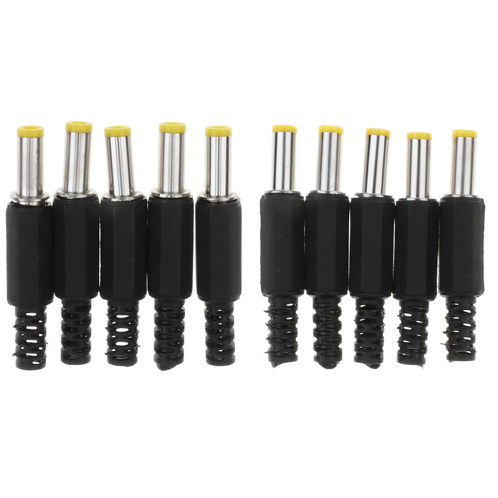 10pieces 5.5mm X 2.5mm DC Power Jack Connector Black Male Plug Adapter 5525