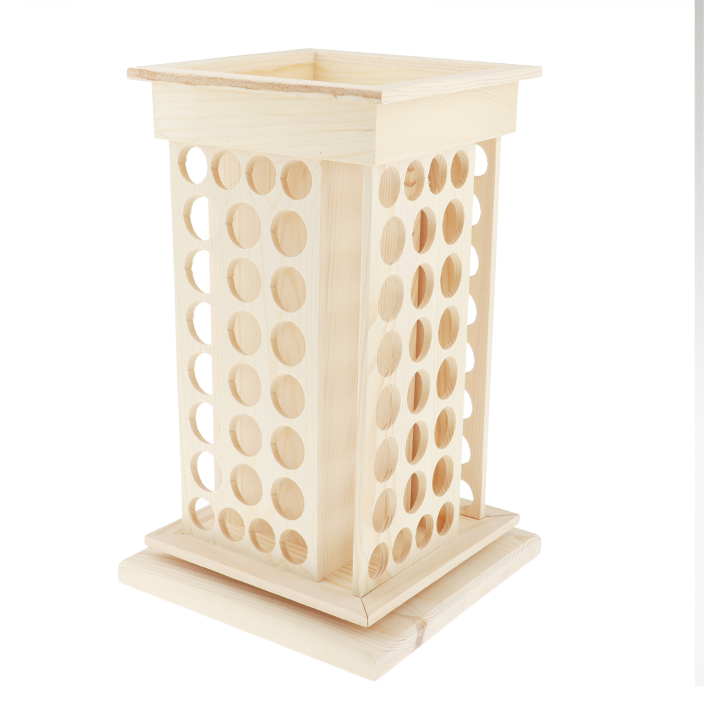 Durable Wooden Rotating Essential Oil Bottle Holder Display Stand Table Rack