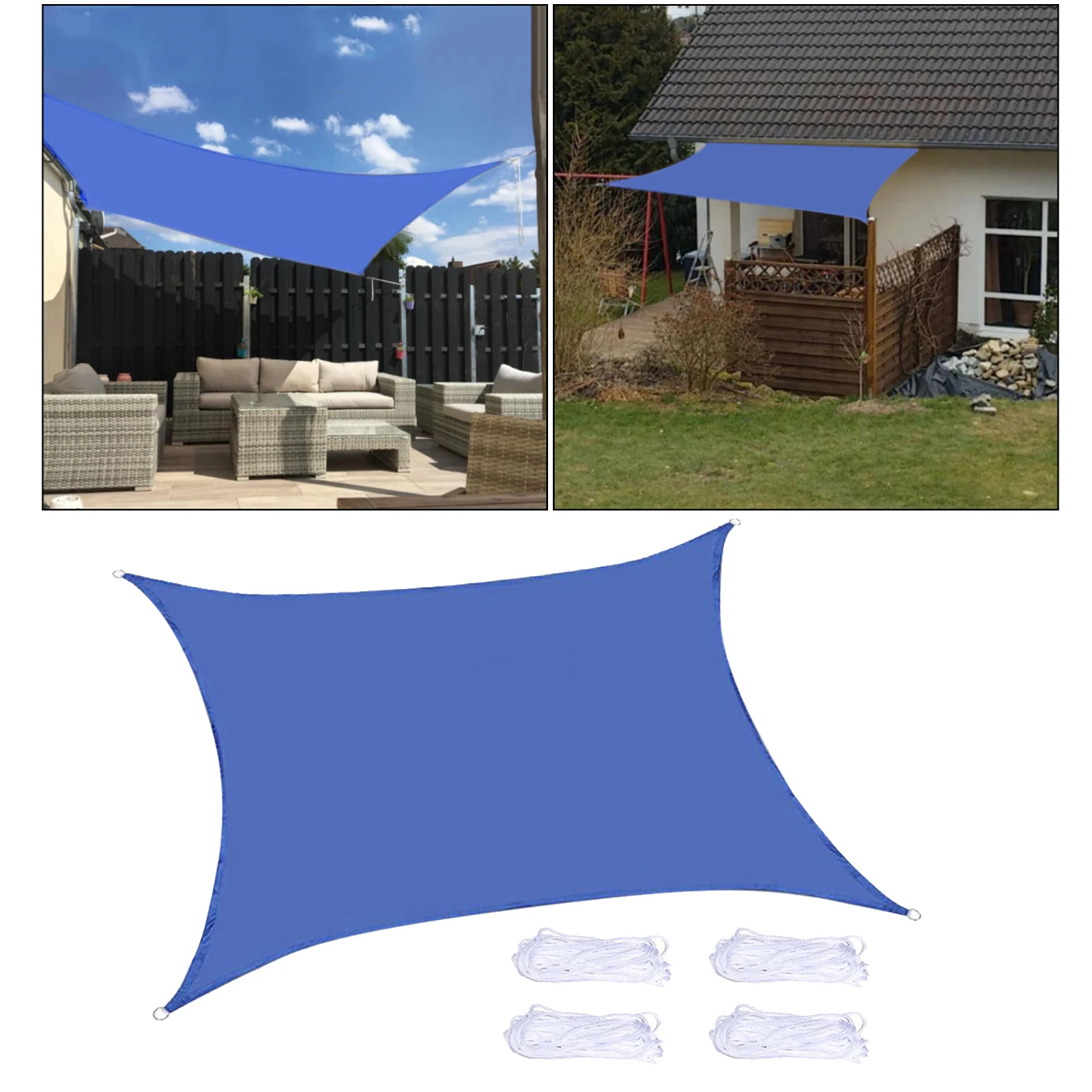 Durable Sun Shade Sail UV Protection Patio Garden Camping Sunscreen Awning Tarp Rectangle Awning Canopy UV Resistant Tarpaulin