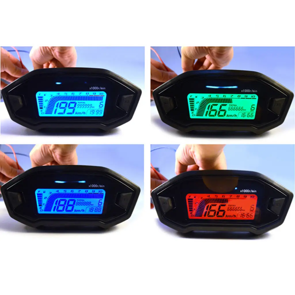 150mm LCD Digital Odometer Speedometer Tachometer for Motorcycle Scooter