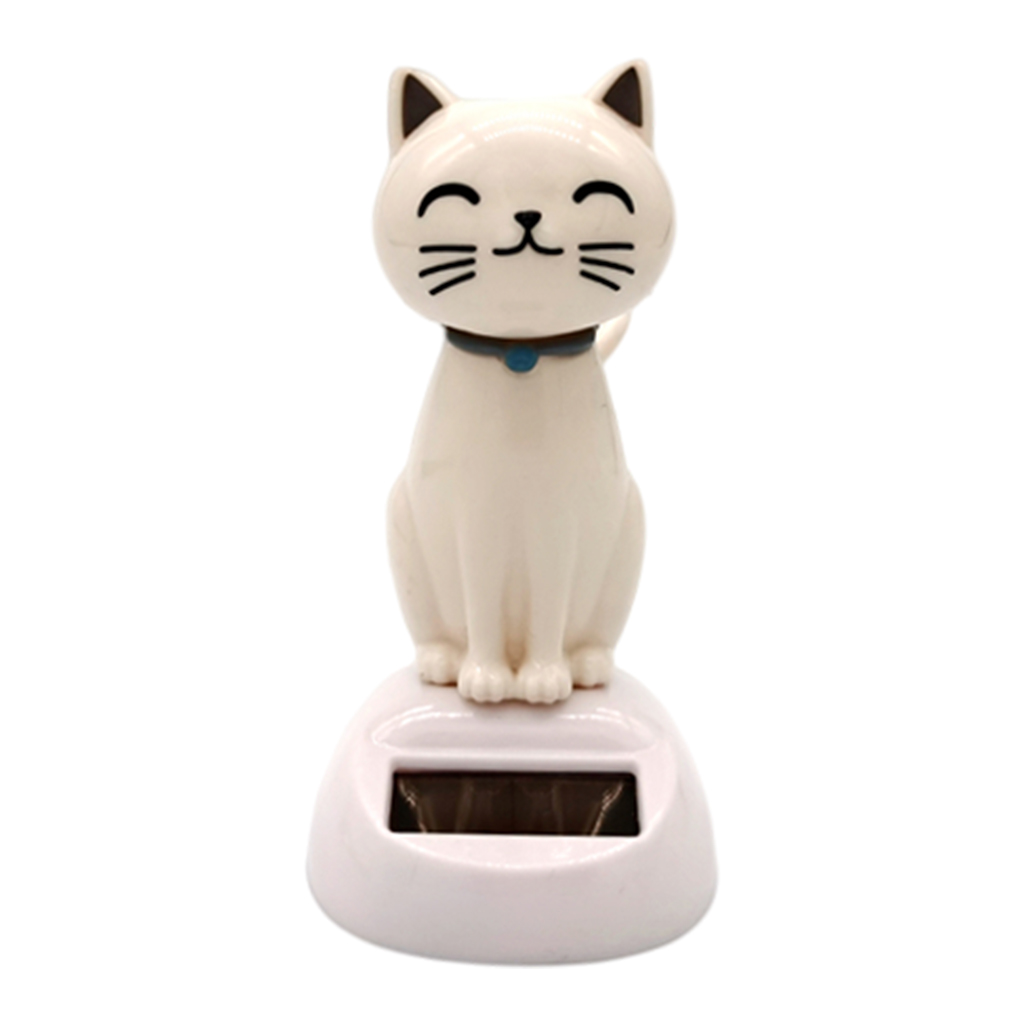 Solar Power Shaking Head Dancing Little Cat Desk Table Top Home Car Interior Decor Bobble Head Doll Dancing Toy Birthday Gift