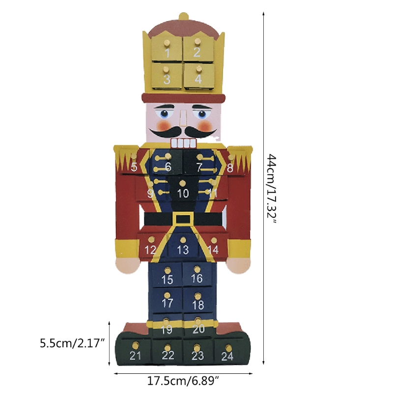 Calendrier En Bois De Noël Ornements Compte à Rebours Dessin Animé Élan Mini Ensemble De Bureau