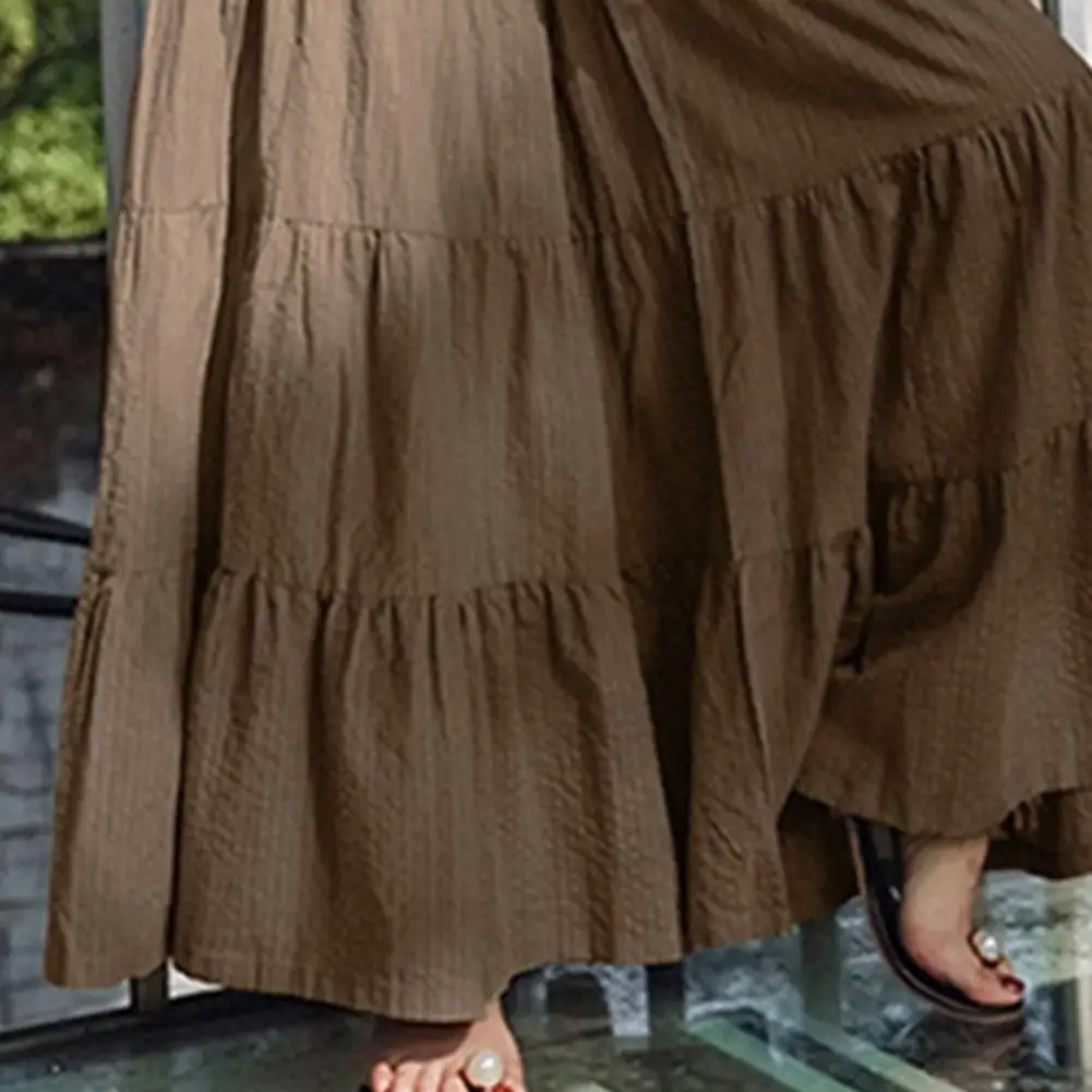 Calças vintage saia tornozelo-comprimento fatiado artesanato mulher