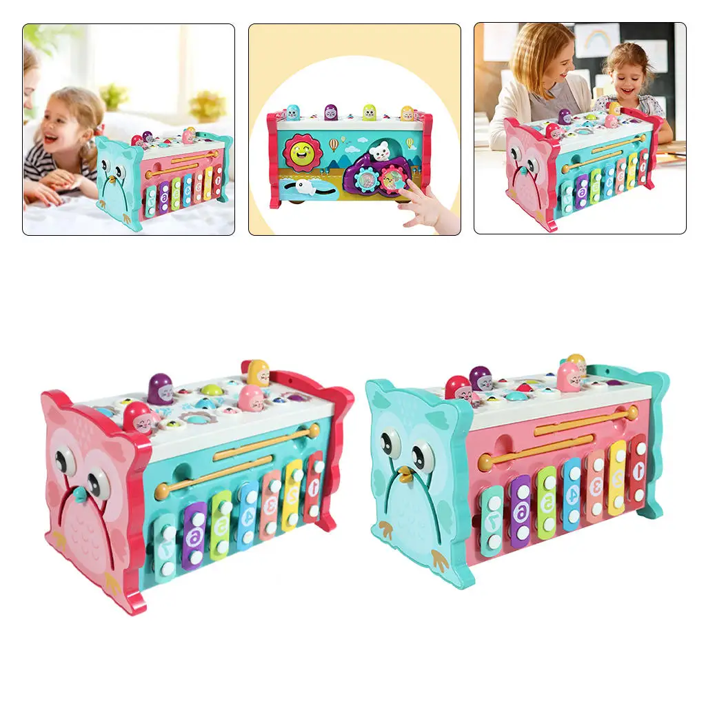 Kids Hammering Pounding Toy Xylophone Puzzle Game Educational Drag Toys for Boys Girls