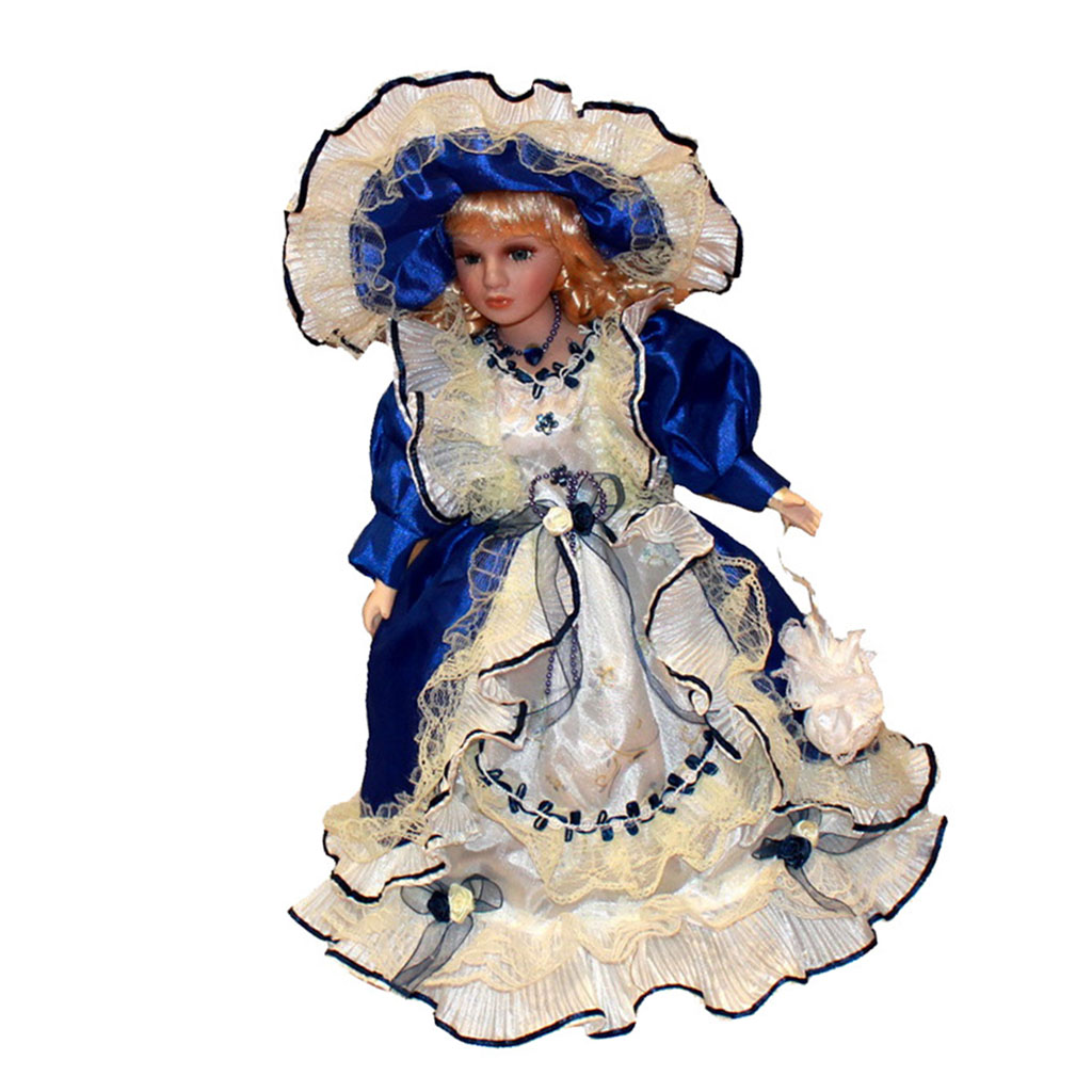 40cm Victorian Style Ceramic Dolls Collectible Beautiful Figurine Home Desk Decoration