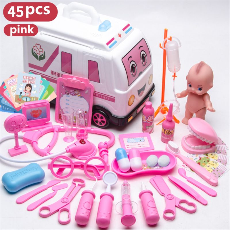Brinquedo para a Criança do Bebê Meninas Role Play Médico Jogo Medicina Simulação Dentista Tratar Dentes Fingir Jogar Crianças 50le 35 - 45 Pçs 2 50le 35 45 pçs meninas role play