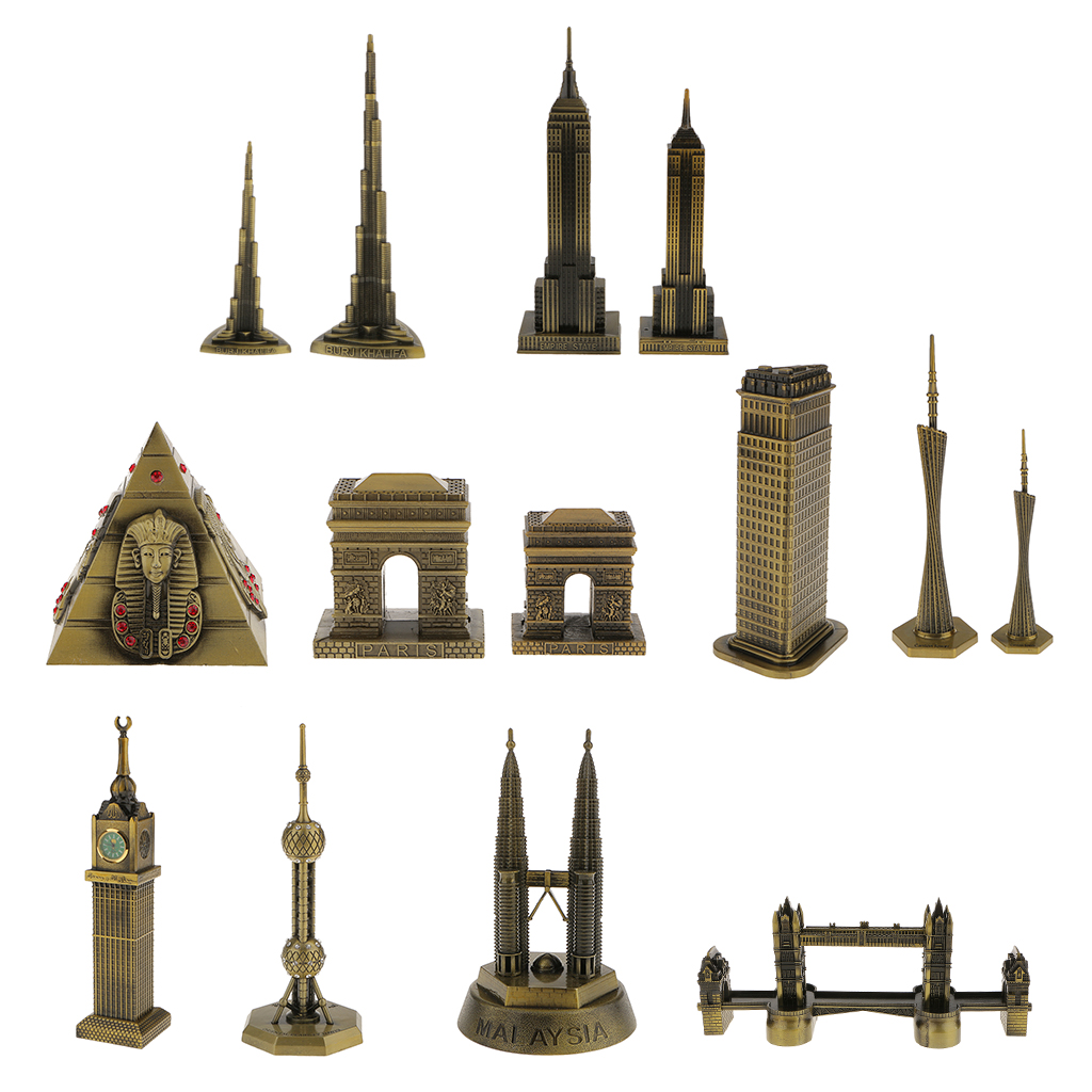 Hot 28cm China Canton Tower Figurine Model Crafts Guangzhou Tower Statue Shelf Decoration Collect Famous Landmark Architecture