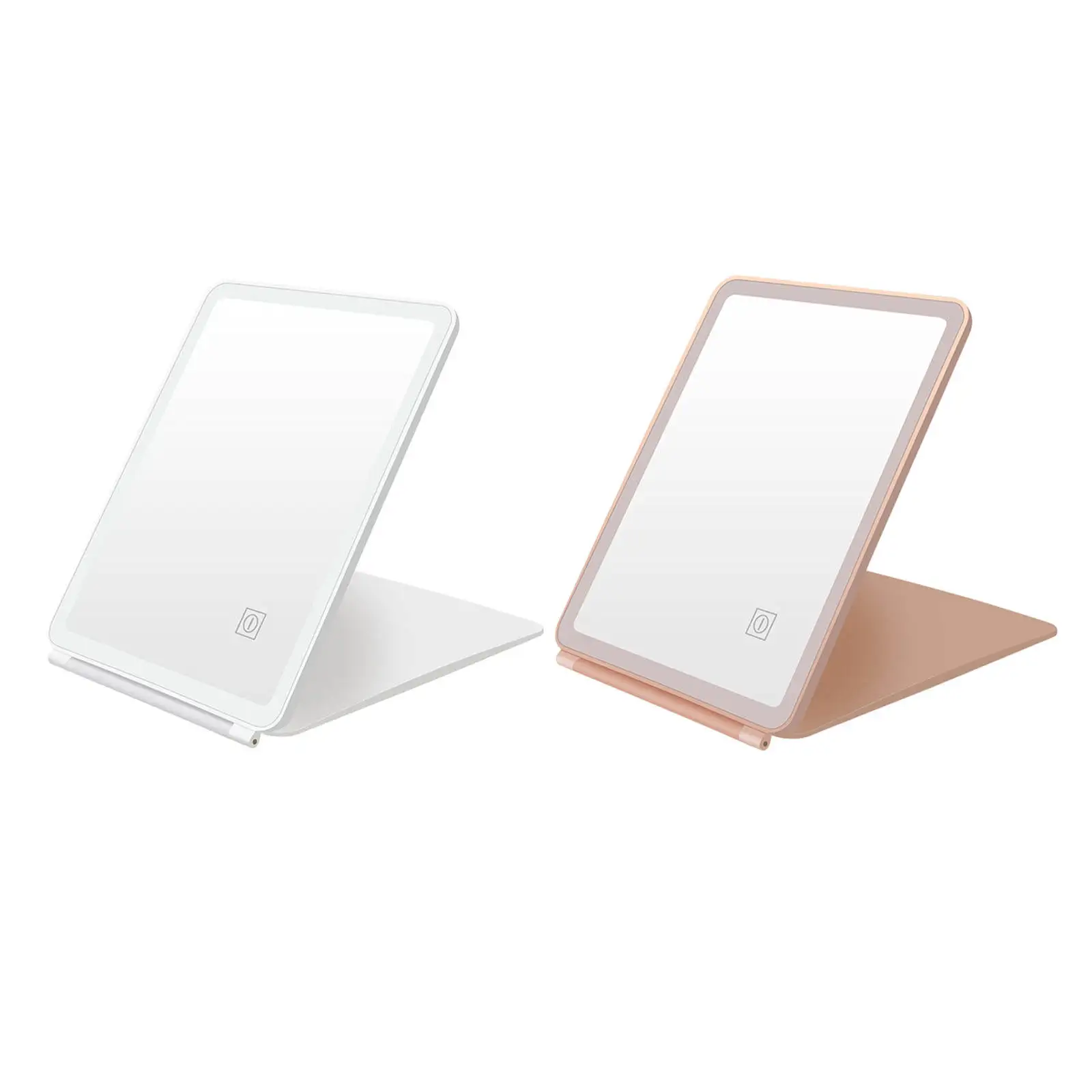 Flip LED Makeup Mirror Touch Screen Dimming Dimmable HD Tabletop Mirror Cosmetic Lighted up Mirror for Home Beauty Travel Makeup