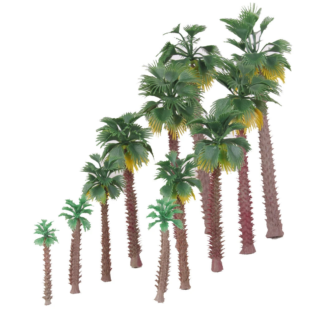 12/set Plastic Scenery Palm Trees Park Landscape Layout DIORAMAS Decor