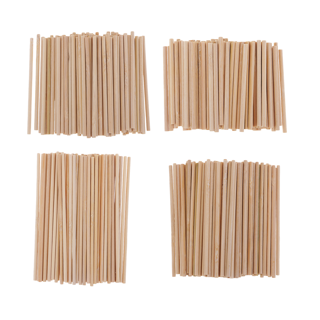 Round Blank Unfinished Bamboo Wood Wooden Lolly Lollipop Stick Dowel Rod Pole for Woodcraft Hobbies DIY Craft