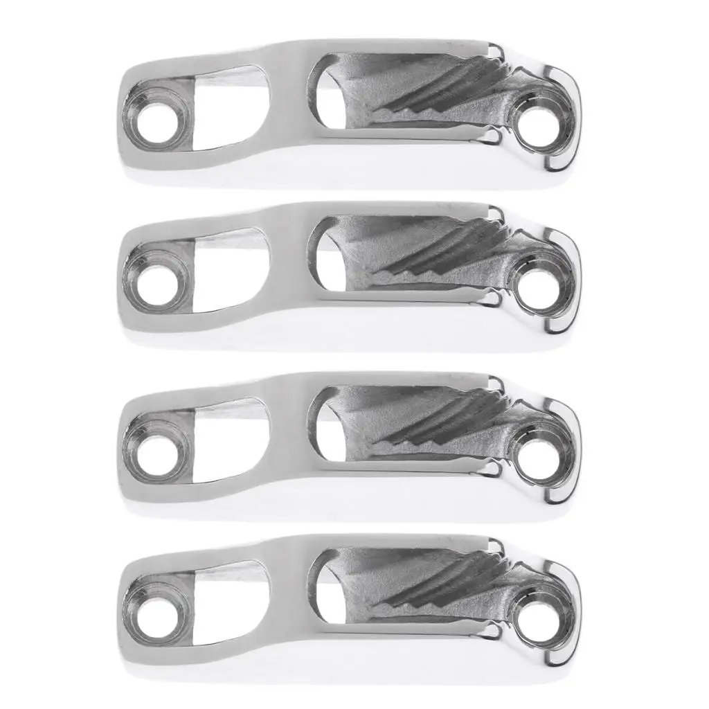 4x Sailboat Stainless Steel Clam Rope Cleat Inox Jam Cleat for 3-6mm Line 