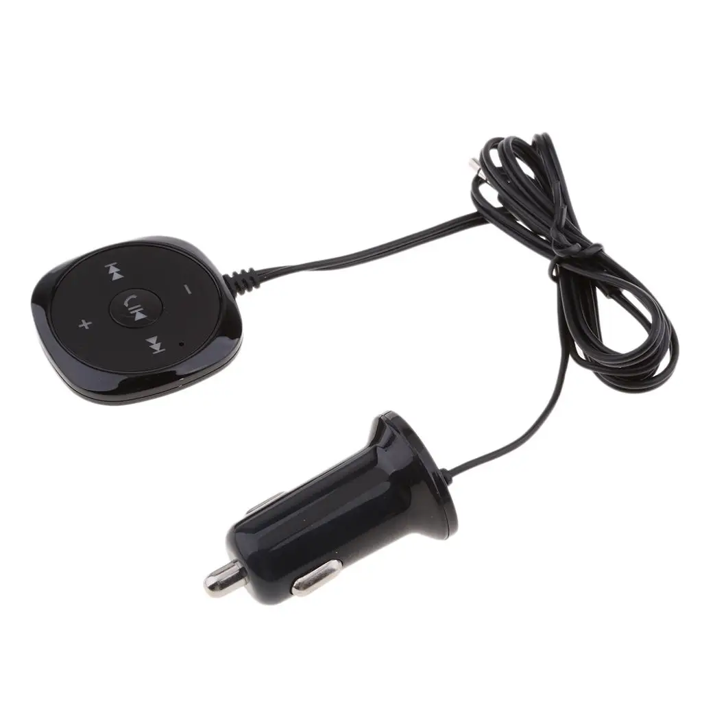 Bluetooth 3.0 Car Kit Hands-Free Wireless Receiver 2.1A USB Car Charger 3.5mm AUX Touch button Universal Most Car