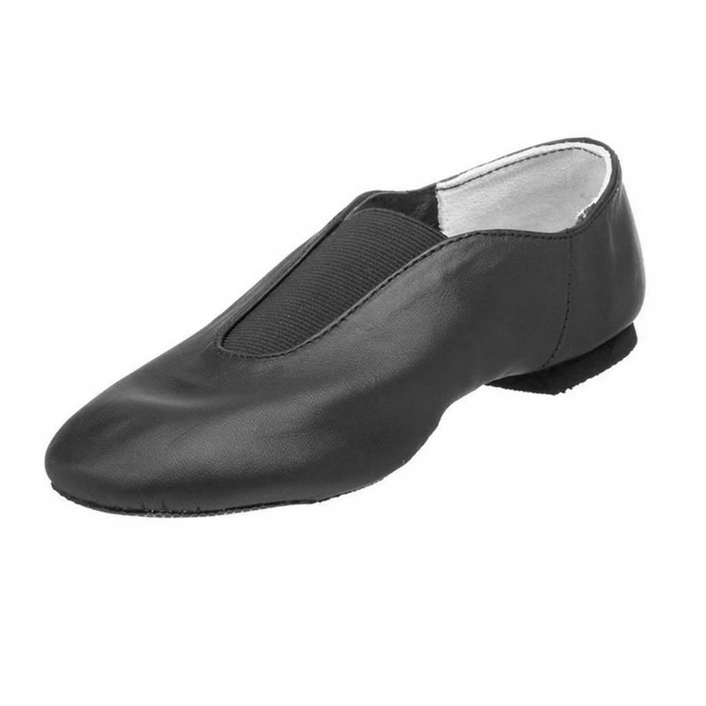 2x Men Women Soft Cow Leather Black Slip on Jazz Shoes Split Sole Jazz Sneakers Adult UK 5.5