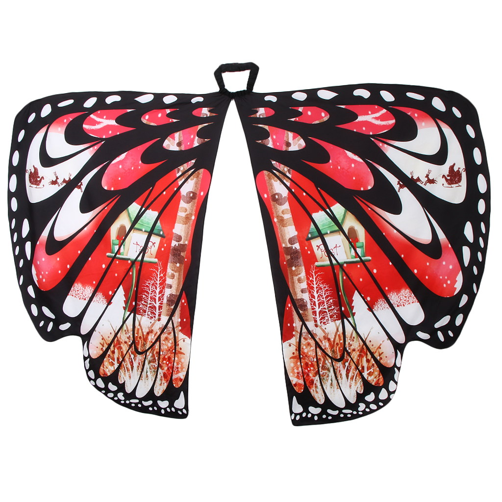 Women Soft Butterfly   Shawl Fairy Ladies Costume Accessories for Christmas