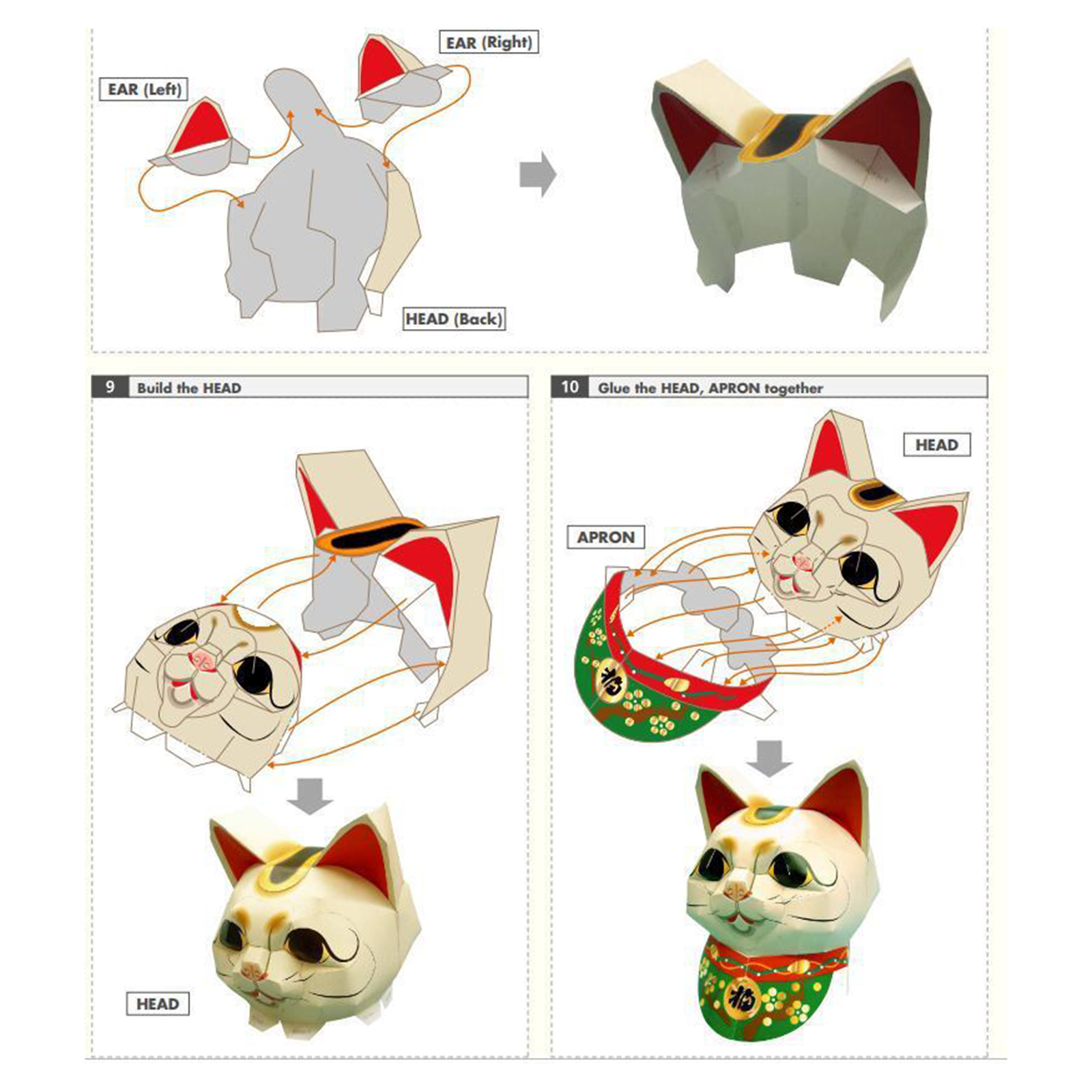 Creative 3D Puzzle Paper Model Fortune Cat DIY Paper Crafting Crafts Collections Fun & Educational Toys