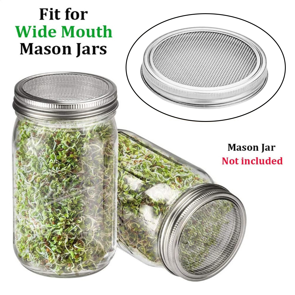 Mason Jar Screen Sprouting Filter Lid Seed  Set for Growing Broccoli