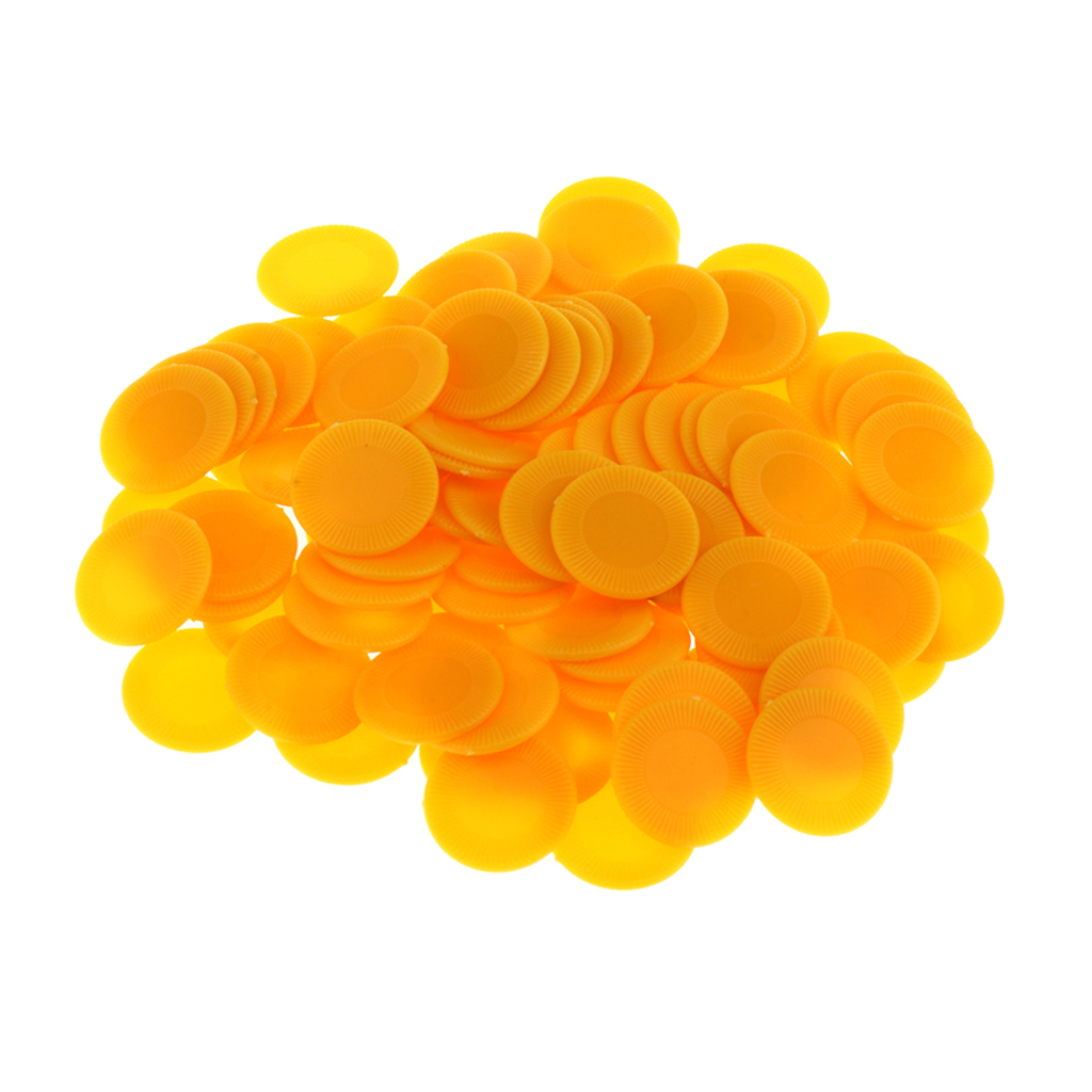 100pcs/pack ABS Plastic 23mm Bingo Game Poker Chips Casino Tokens Fun Toys