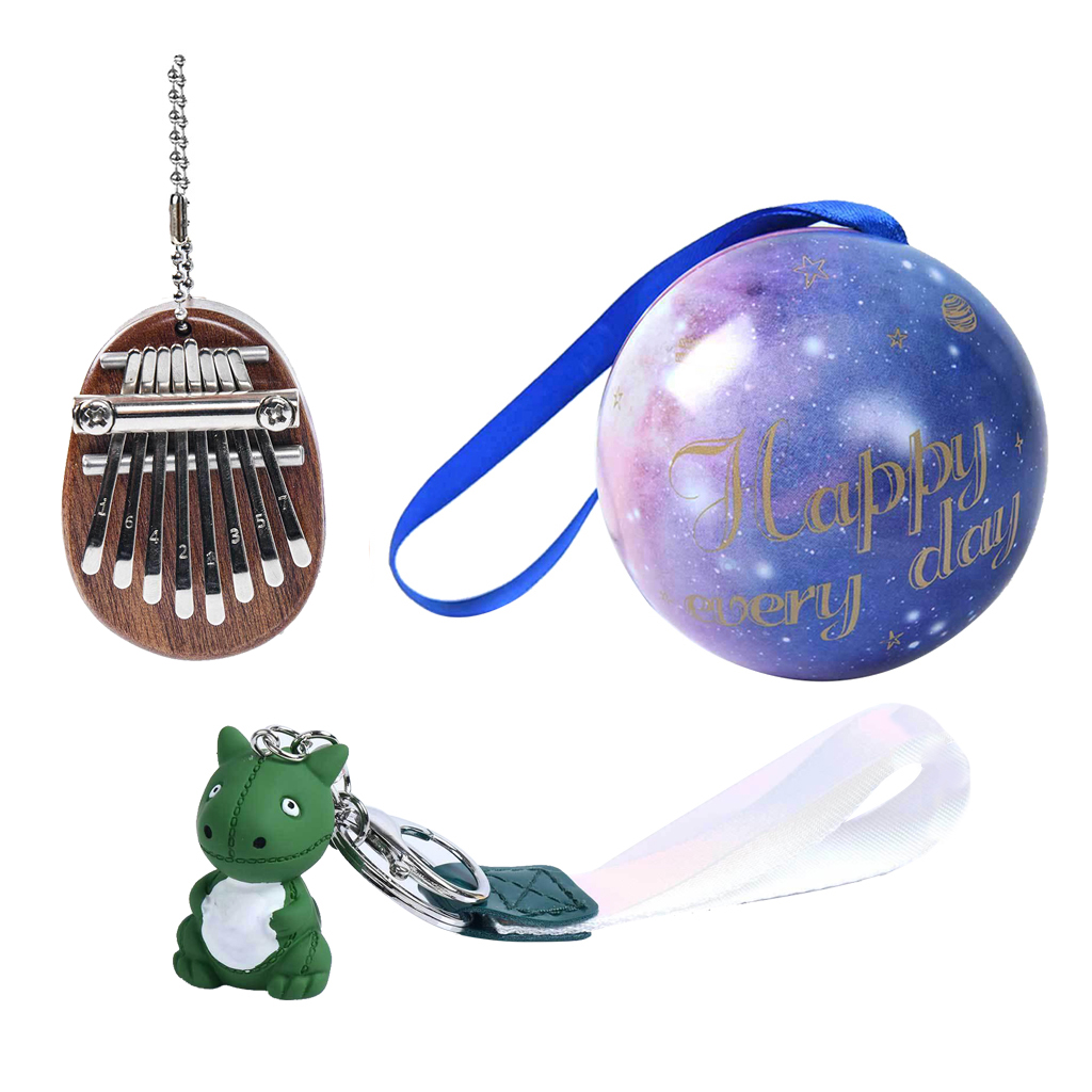 8 Key Mini Kalimba Exquisite Finger Thumb Piano Marimba Musical Pendant Gift for Backpack Schoolbag Musical Lovers