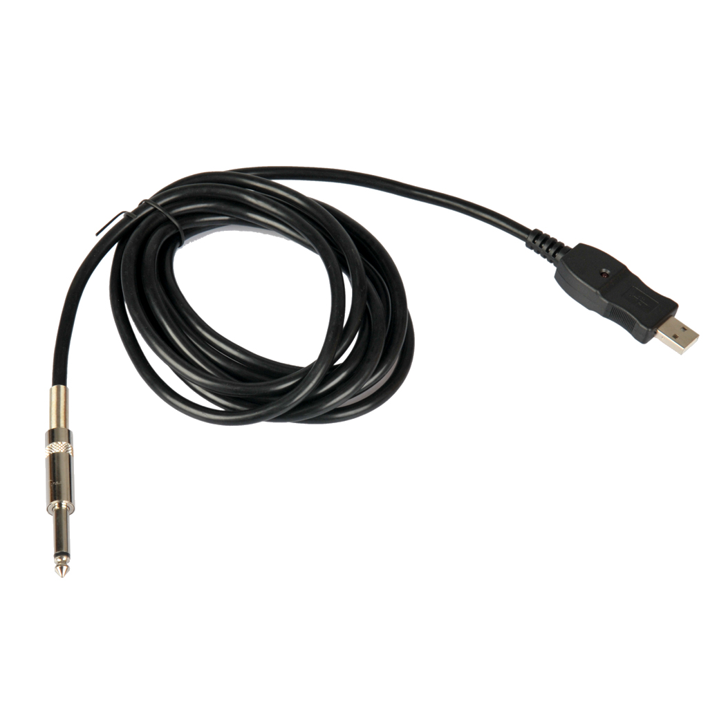 300cm Guitar Bass 1/4'' 6.3mm Jack To USB Connection Instrument Cable Adapter