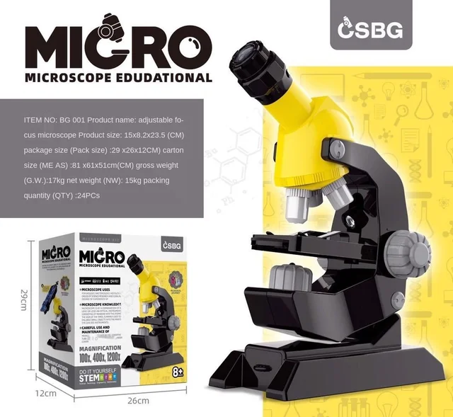 Microscope grand angle HD 1200 fois pour enfants, éducation précoce et  sciences et biologie des étudiants - AliExpress