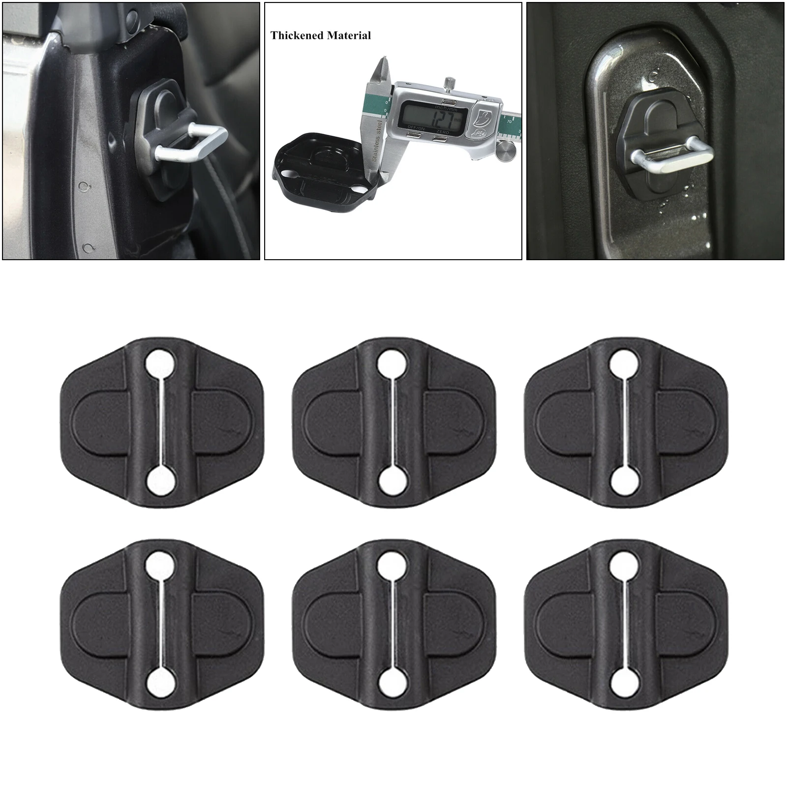 Door Lock Cover Buckle Decor Trim for  Wrangler 2018-2021 JL JLU, for  Gladiator JT 2020 2021, ABS Exterior Accessories, 6PCS