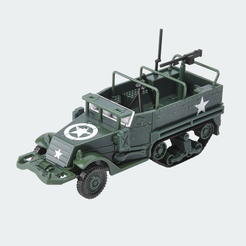 1:72 Classic Half Track Armored Vehicle Model Toys Vehicle Static Model Kits for Children Education