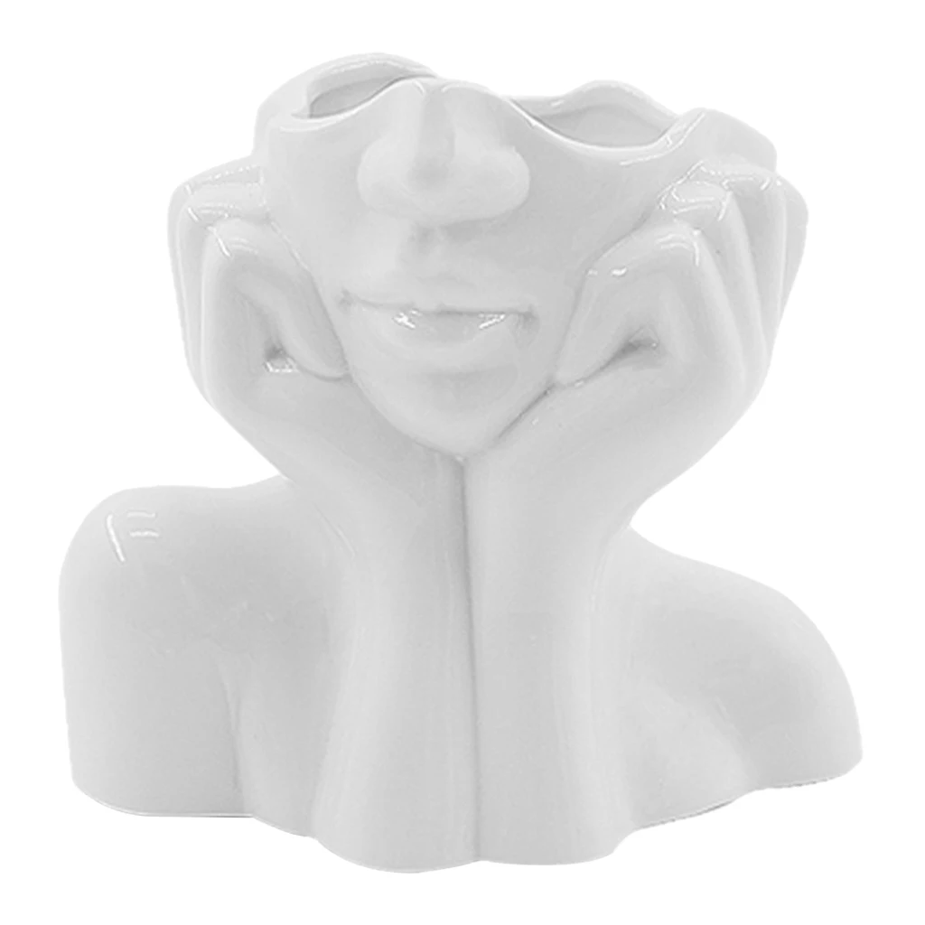 Creative Ceramic Female Form Face Vase Cute Chic Modern Desk Decoration Flower Arrangement