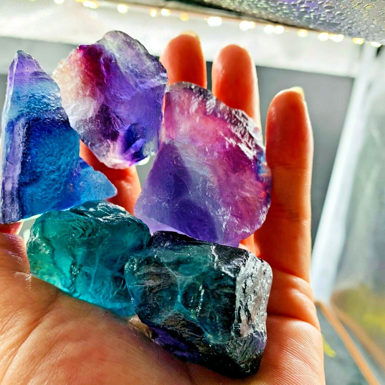 100g granel natural arco-íris fluorite cristal de