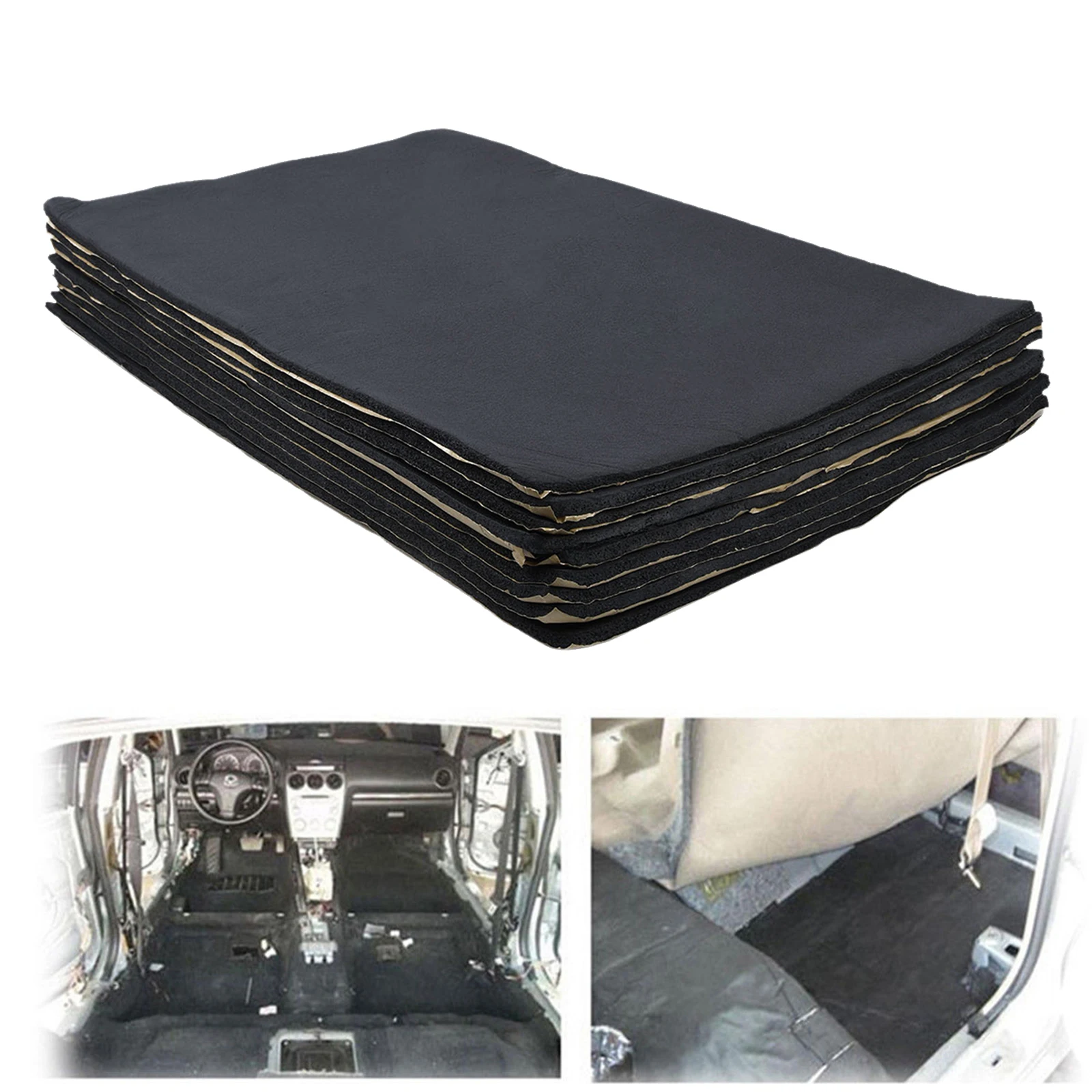 9 Pcs Car Sound Insulation Deadener Soundproof Mat Pad Audio Noise Soundproof Heat Cool Liner Heat Thermal Insulation