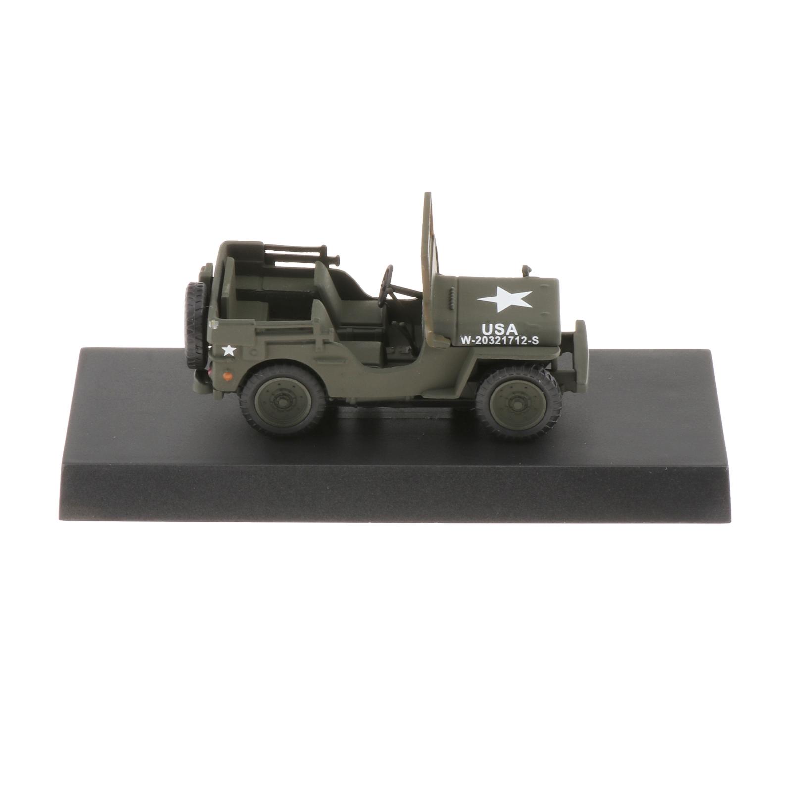1:43 Scale Car Model World War II American Jeep Model Alloy Diecast WW II Jeep Model Car Vehicle Collectibles Toy Kids Gift