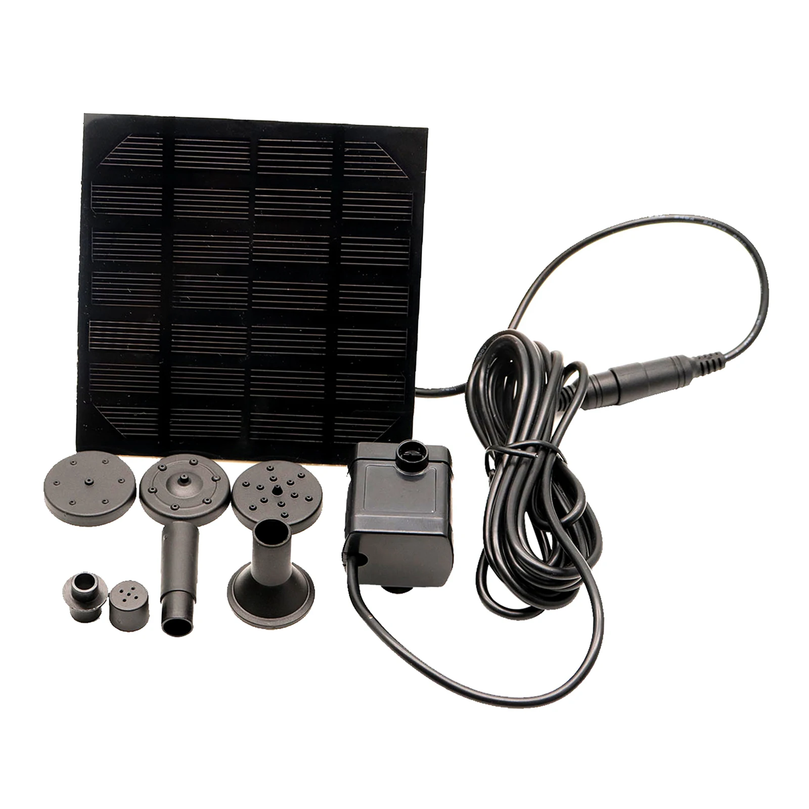 Solar Fountain with Panel Water Pump Solar Panel Kit for Birdbath Pool 6 Sprinkler Heads Solar Panel Power 1.5W