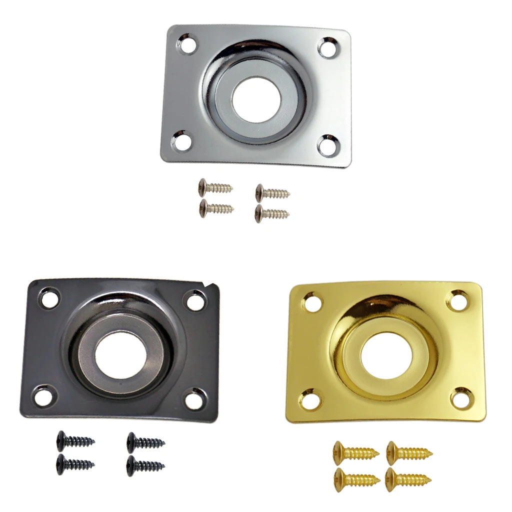 3pcs Rectangular Electric Guitar Metal Jack Socket Plate for  TL Guitar Bass Parts Accessories 