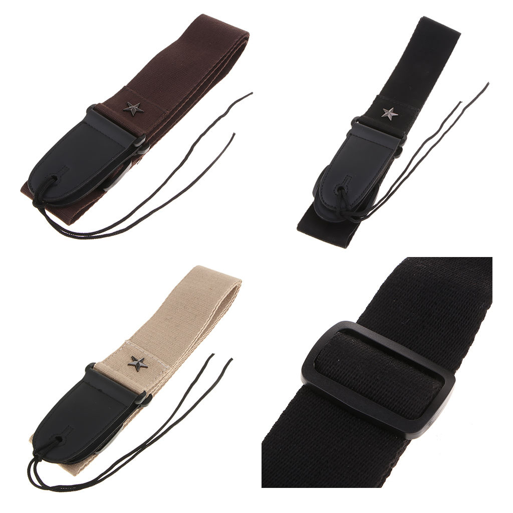 Fashion Guitar Strap,  Five-pointed Star Leather Guitar Belt, Wide Adjustment Range 90 -115cm