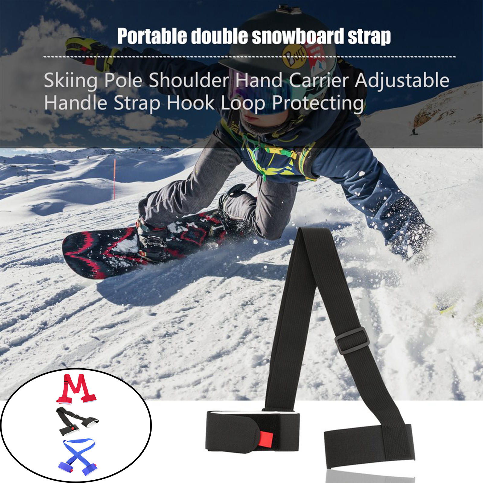Ski Straps Adjustable Ski Wraps Easy Transportation Ski Gear Skiing Accessory Shoulder Sling for Snowboard Ski Women