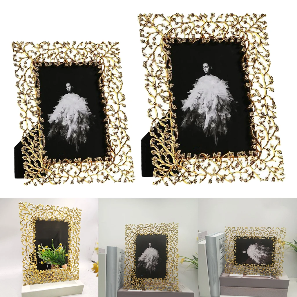 Gold Picture Frame, Contemporary Photo Frame Wall Mount or Table Top, Elegante Collection