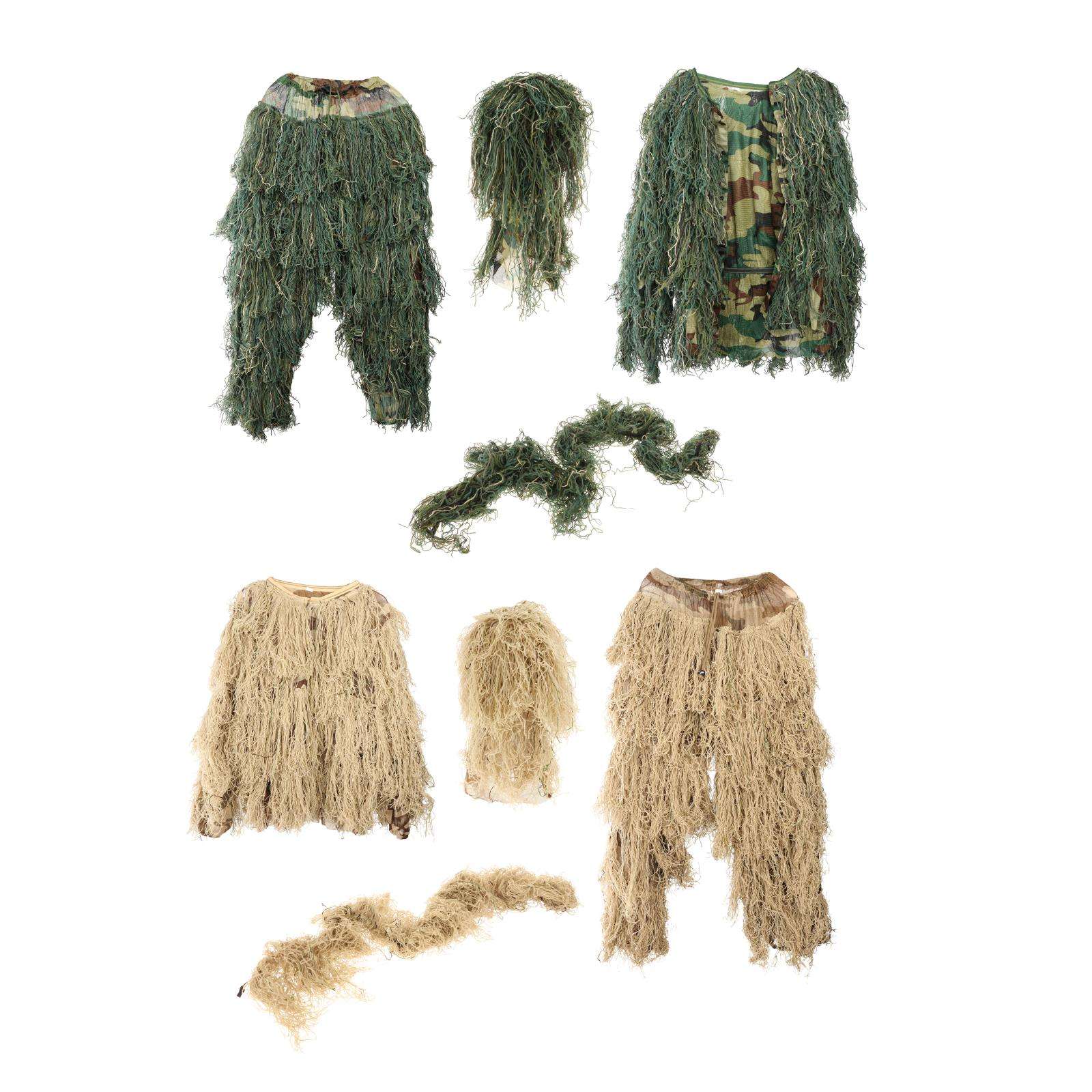Outdoor Camo Suits Ghillie Suits 3D Woodland Camouflage Clothing Sniper Military Clothes Pants for Jungle Hunting, Shooting