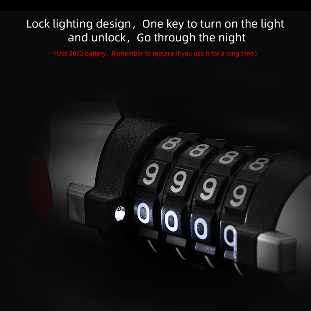 Bicycle Cable Lock Bike Security Anti-Theft Combination MTB Road Accessories 4 Digit Resettable Combination Code Lock