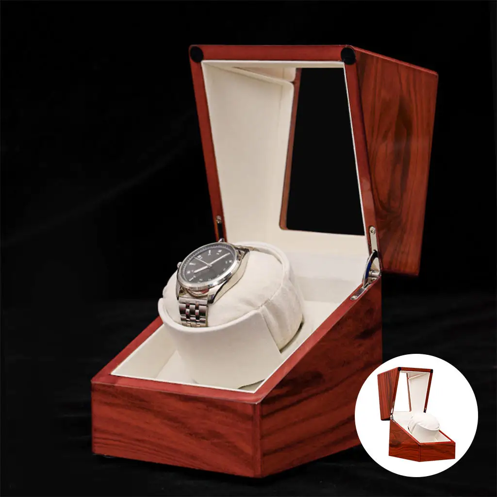 Watch Box Mechanical Watches PU Leather Wristwatch Accessories Wooden Single Winding Motor Shaker Case for Lady and Man Watches