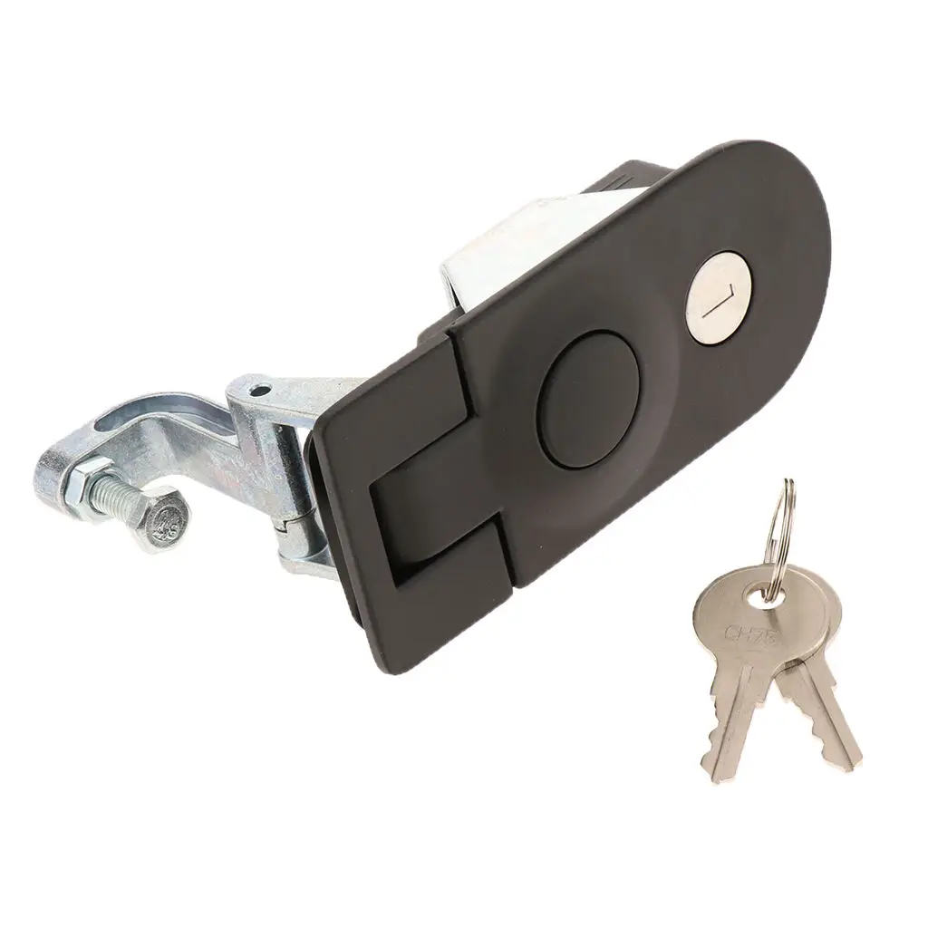 Black Compression Latch Lock W/2 Keys Horsebox Locker Replacement for RV