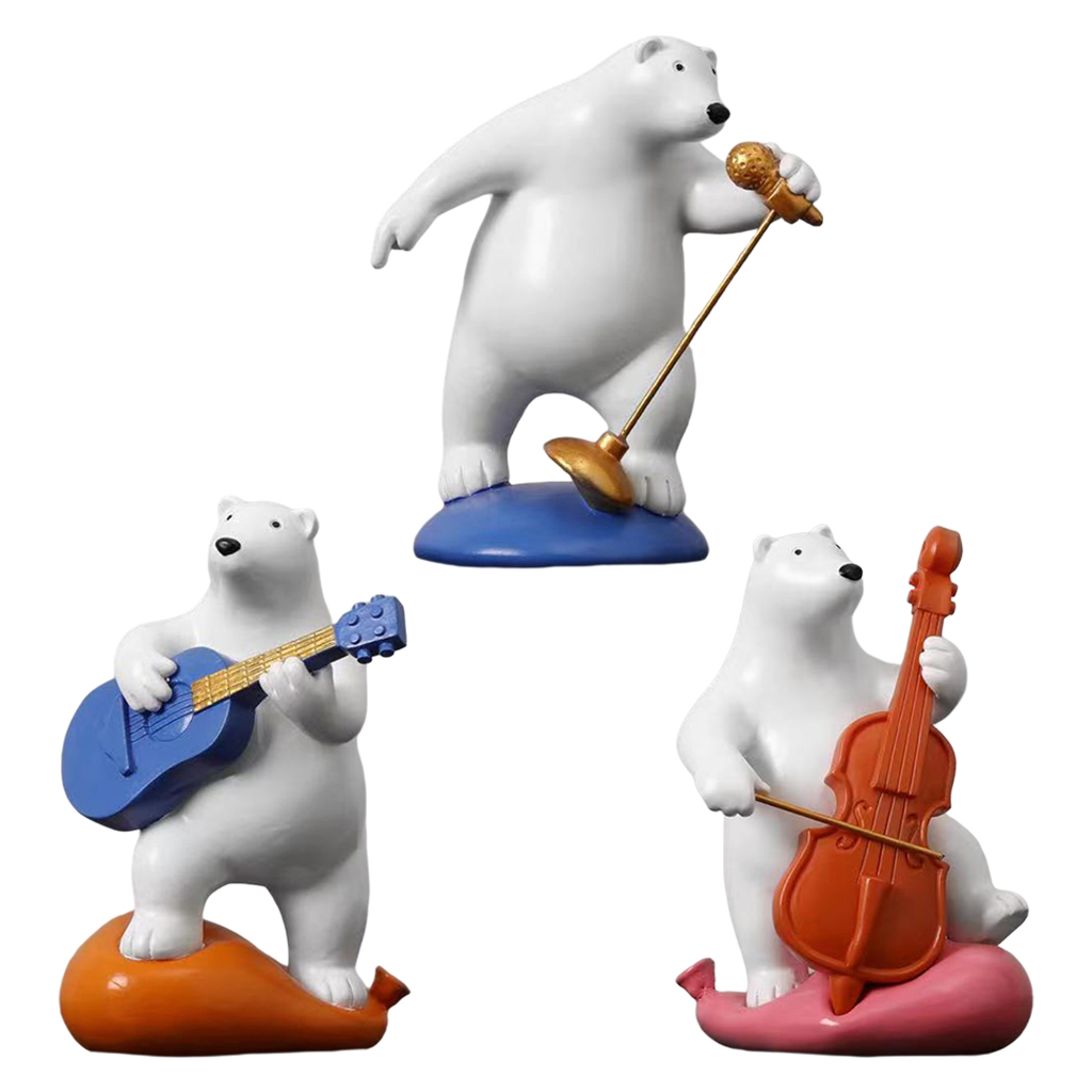 Cute Bear Statues Resin Crafts Indoor Living Room Collecitble Figurine Baby Room Sculpture Gift Office Countertop Shop Accent