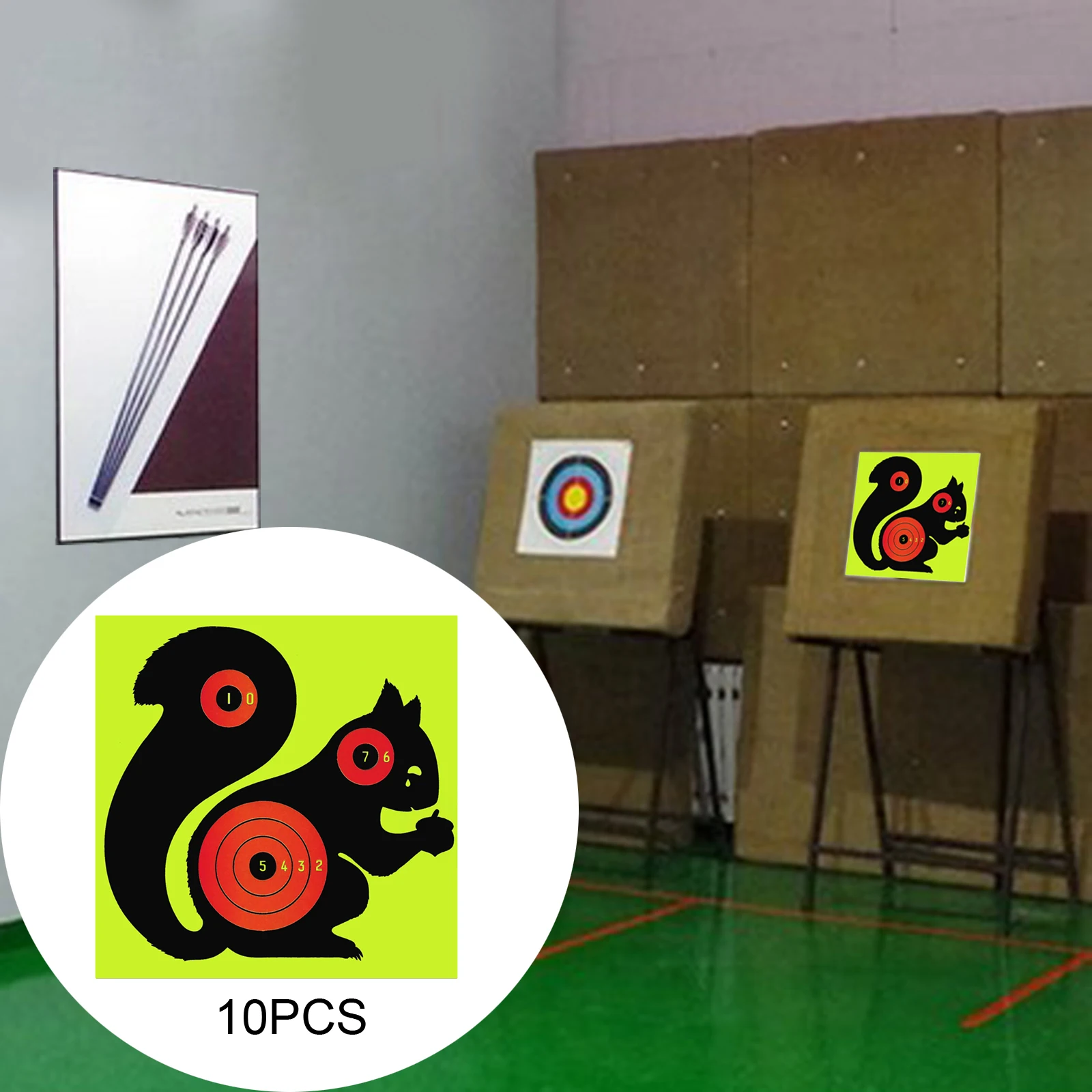 10pcs Paper Target Stickers Adhesive Reactivity Shoot Targets Outdoor Shooting Practice Hunting Training 8*8inch