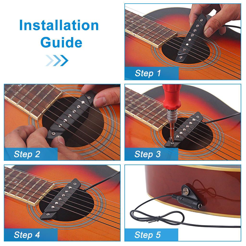 Megnetic Sound Hole EQ Black Pickup for 39inch to 42inch Acoustic Classic Guitar