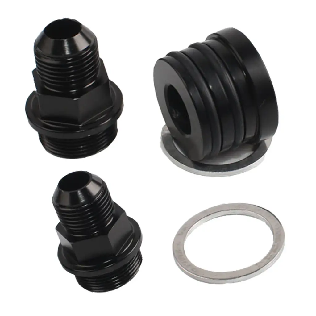 Black Rear Block Breather Fittings and Plug for B16 B18C Catch CAN M28 to 10AN (Joint *3, Gasket *2)