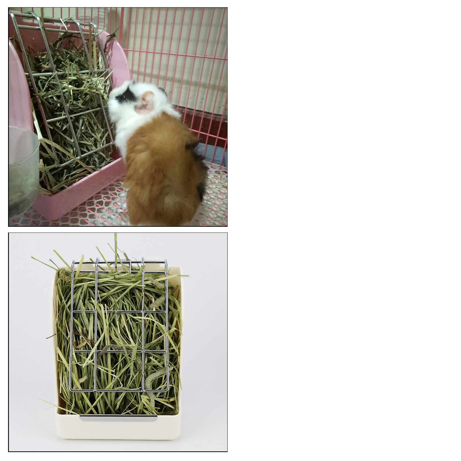 Plastic Hanging Hay Rack Bowl Rabbit Feeder Stand for Herbivore Guinea Pig