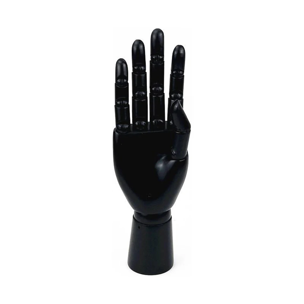 Flexible Wood Artists Articulated Hand Model Jointed Mannequin Hand for Sketching Drawing Home Desk Decor Toys Gift Black
