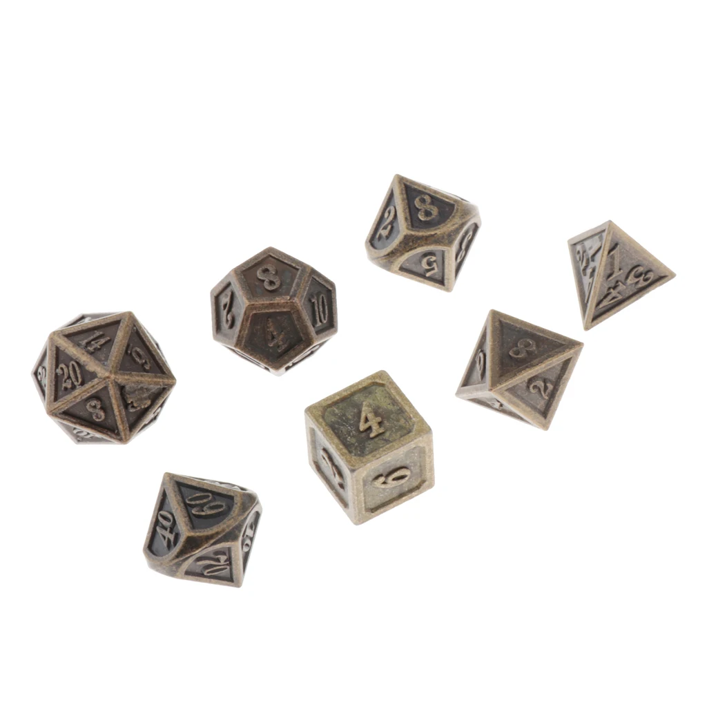 Set of 7 Polyhedral Dice Standard Size for Dragon Scale D&D Pathfinder
