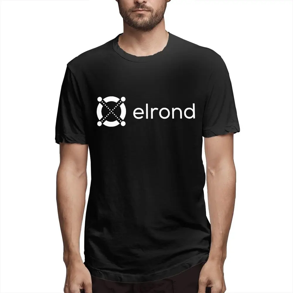 ELROND ERD EGLD CRYPTO Essential Funny Tee Shirt Short Sleeve Round Collar Men's T-Shirt Cotton Gift Clothing grey t shirt