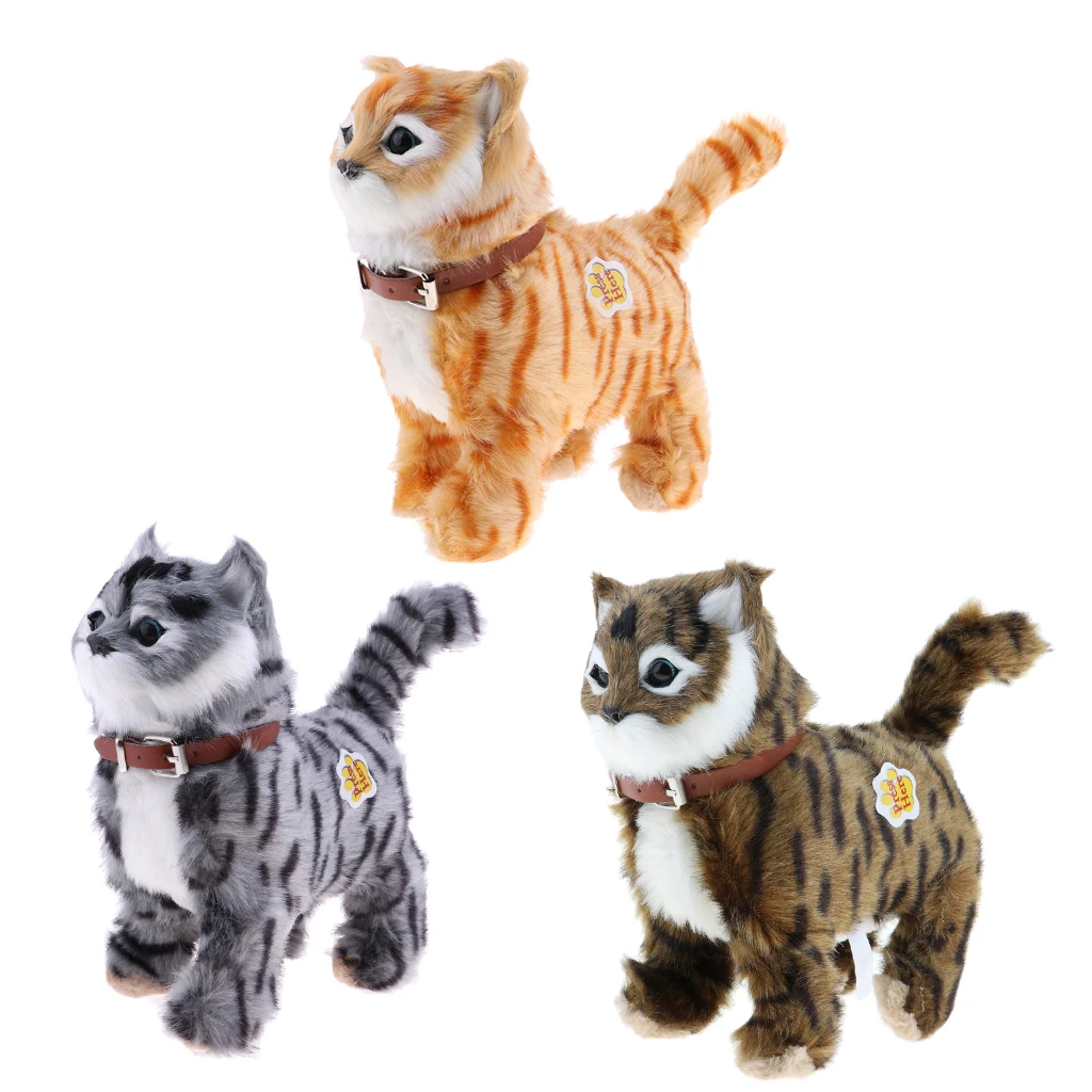 1 Pc Cute Cat Meow Wagging Electronic Animal Toy Plush Cat Toy Stuffed Toy