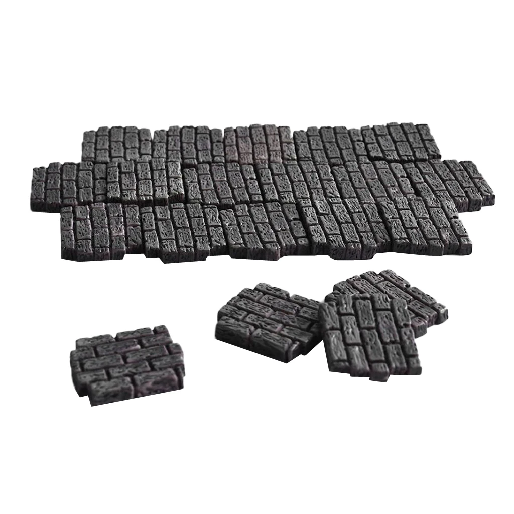 Set of 20 Resin Bricks Craft for Dollhouse, Diorama Landscaping, Fairy Garden Building Wall Construction
