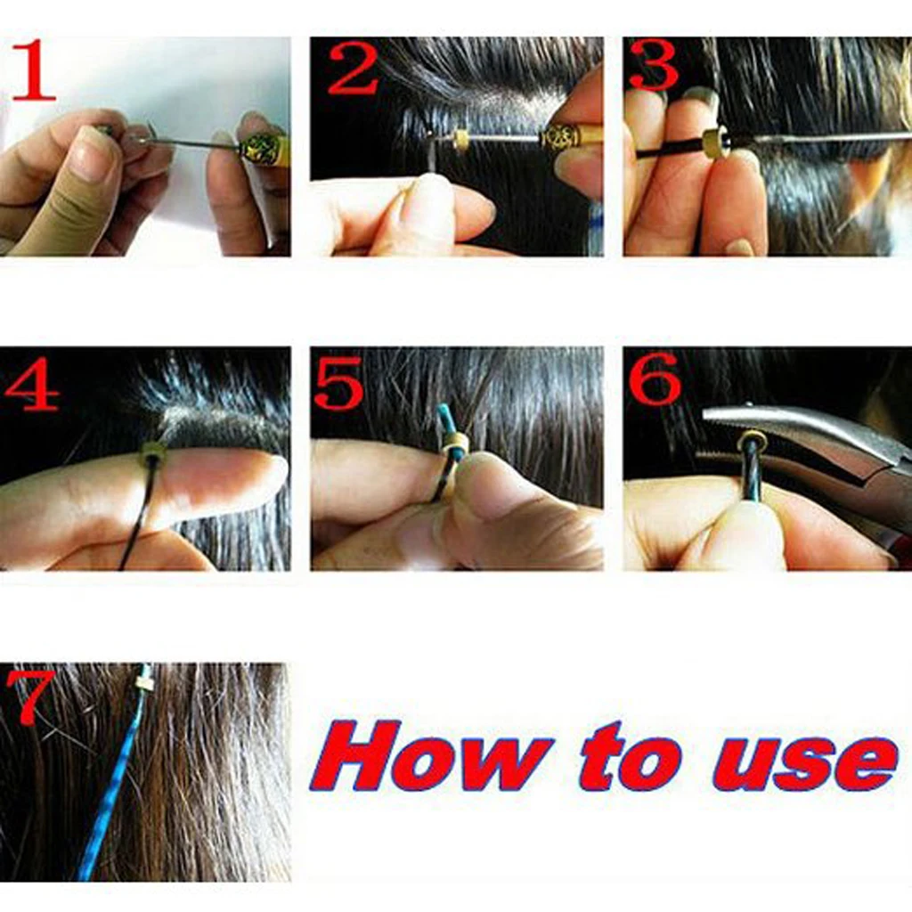 12x Micro  Link Hair Extension Tool Wooden Hook Pulling Needle Latch Hook Pulling Needle Loop Extensions For Making Wigs Tools